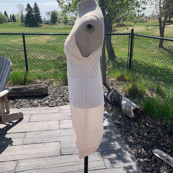 Vintage Babydoll Midi Slip Dress Satin Lace Trim Boho Lingerie - Picture 7 of 16